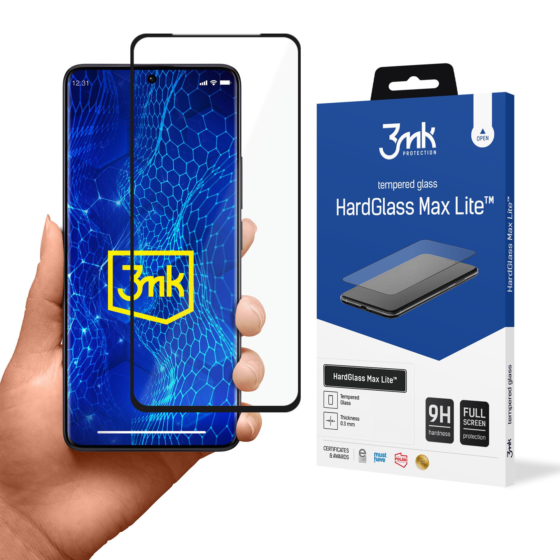 Закаленное стекло 3mk HardGlass Max Lite с черной рамкой для Xiaomi Redmi Note 13 Pro+