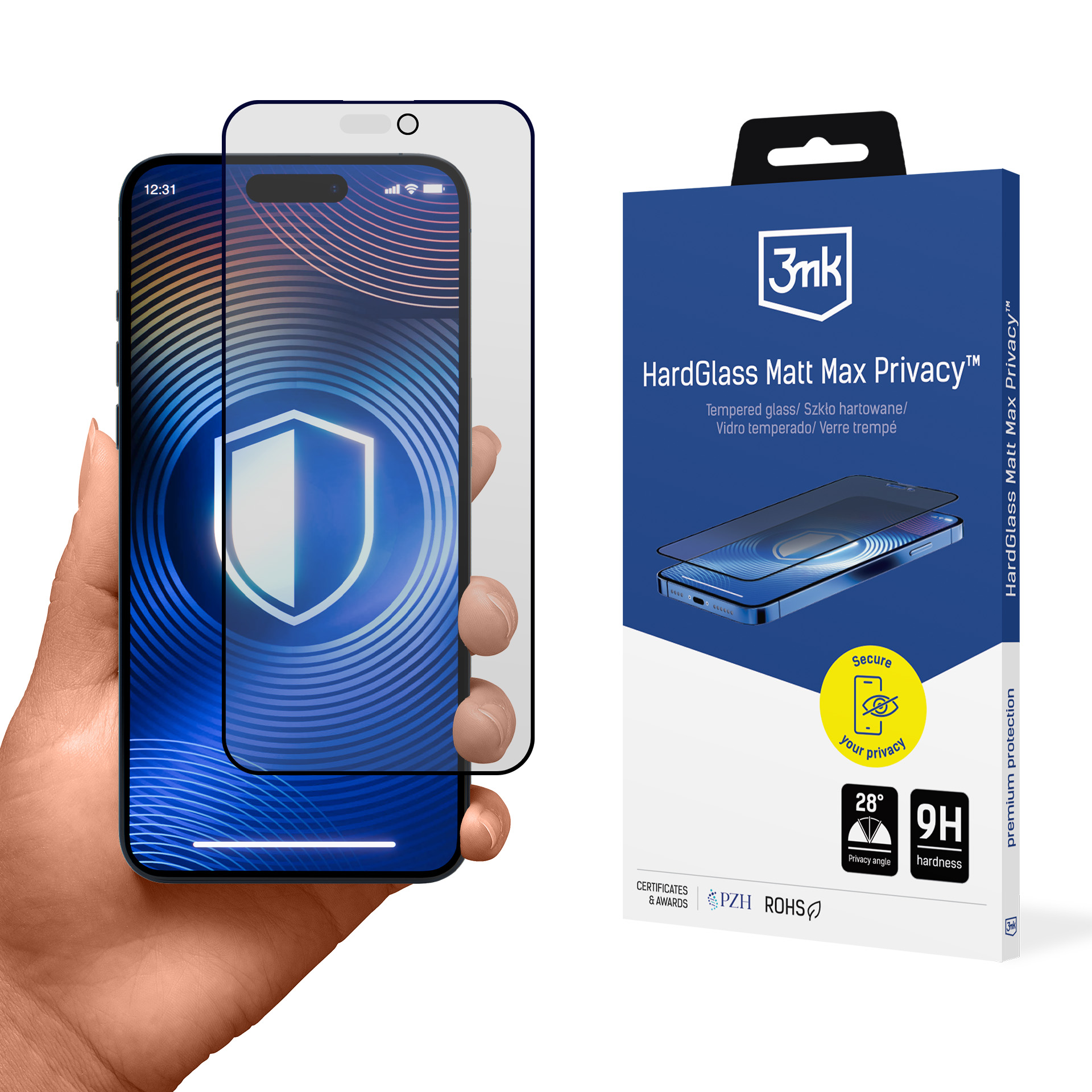 Закалённое стекло 3mk HardGlass Matt Max Privacy для Apple iPhone 16 Pro Max