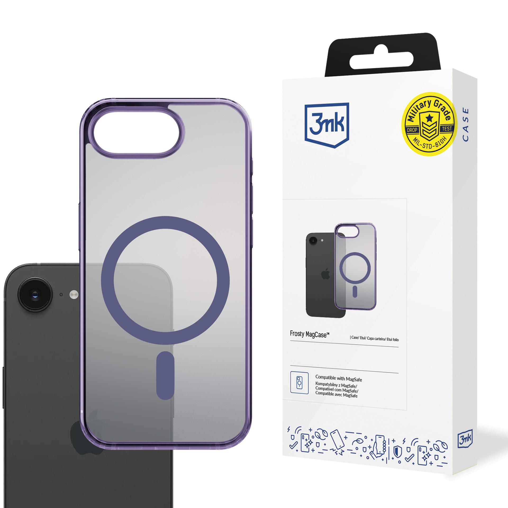3mk Frosty Magnetinis dėklas telefonui Apple iPhone 16E - violetinis