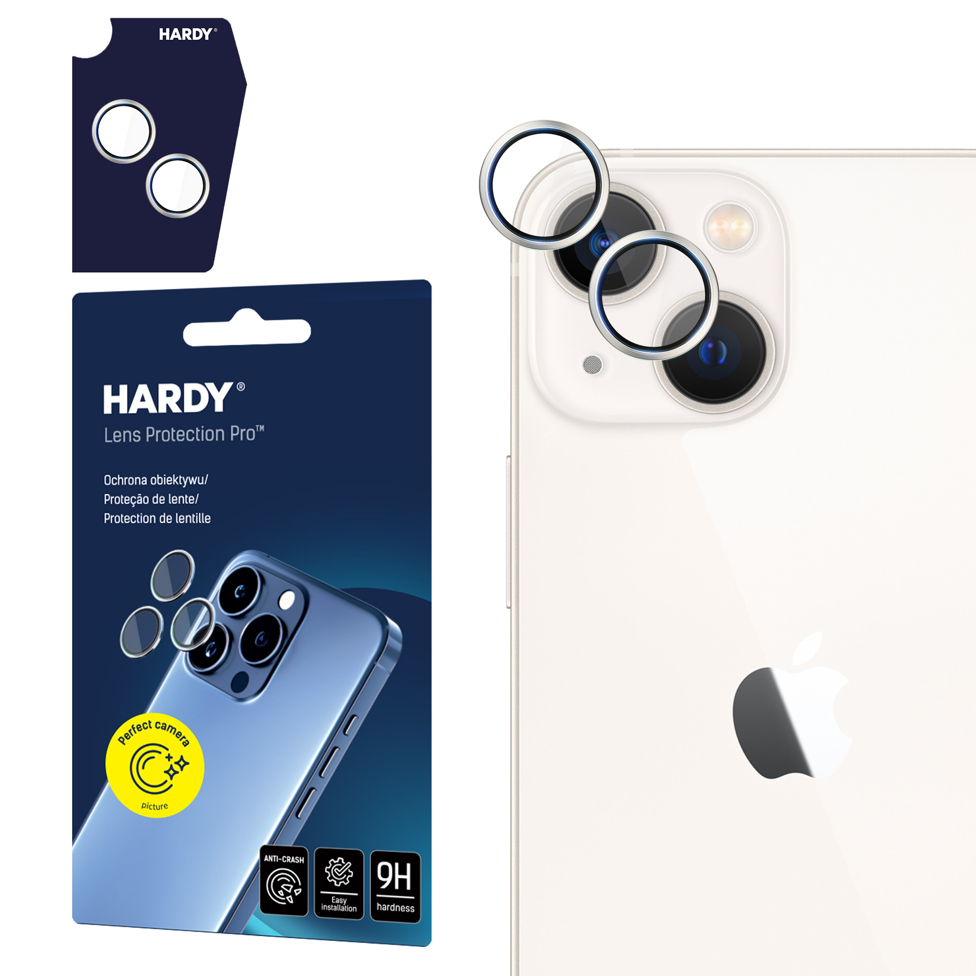 3mk HARDY objektyvo apsauga Pro stiklas Apple iPhone 13 Mini / 13 - Sidabrinis