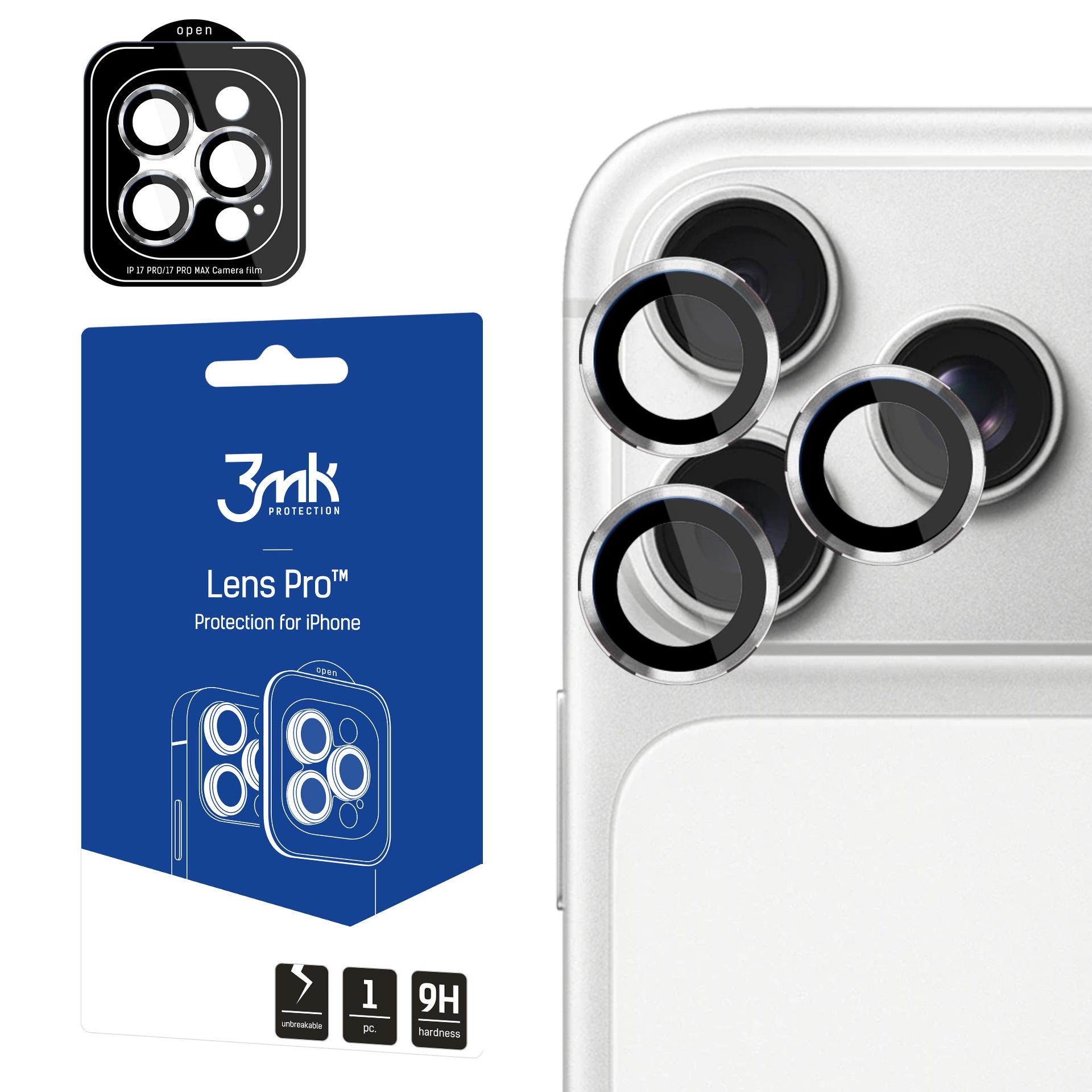 Apsauginis stikliukas kamerai 3mk Lens Pro Apple iPhone 17 Pro/17 Pro Max sidabrinis