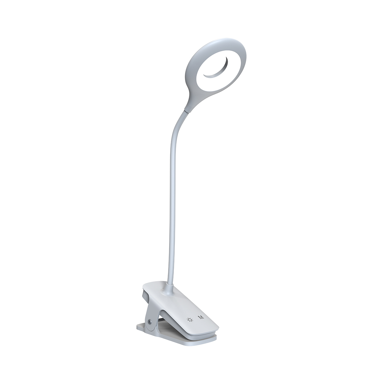 Mini Wozinsky belaidė LED skaitymo lempa su segtuku + USB-C laidas - Balta