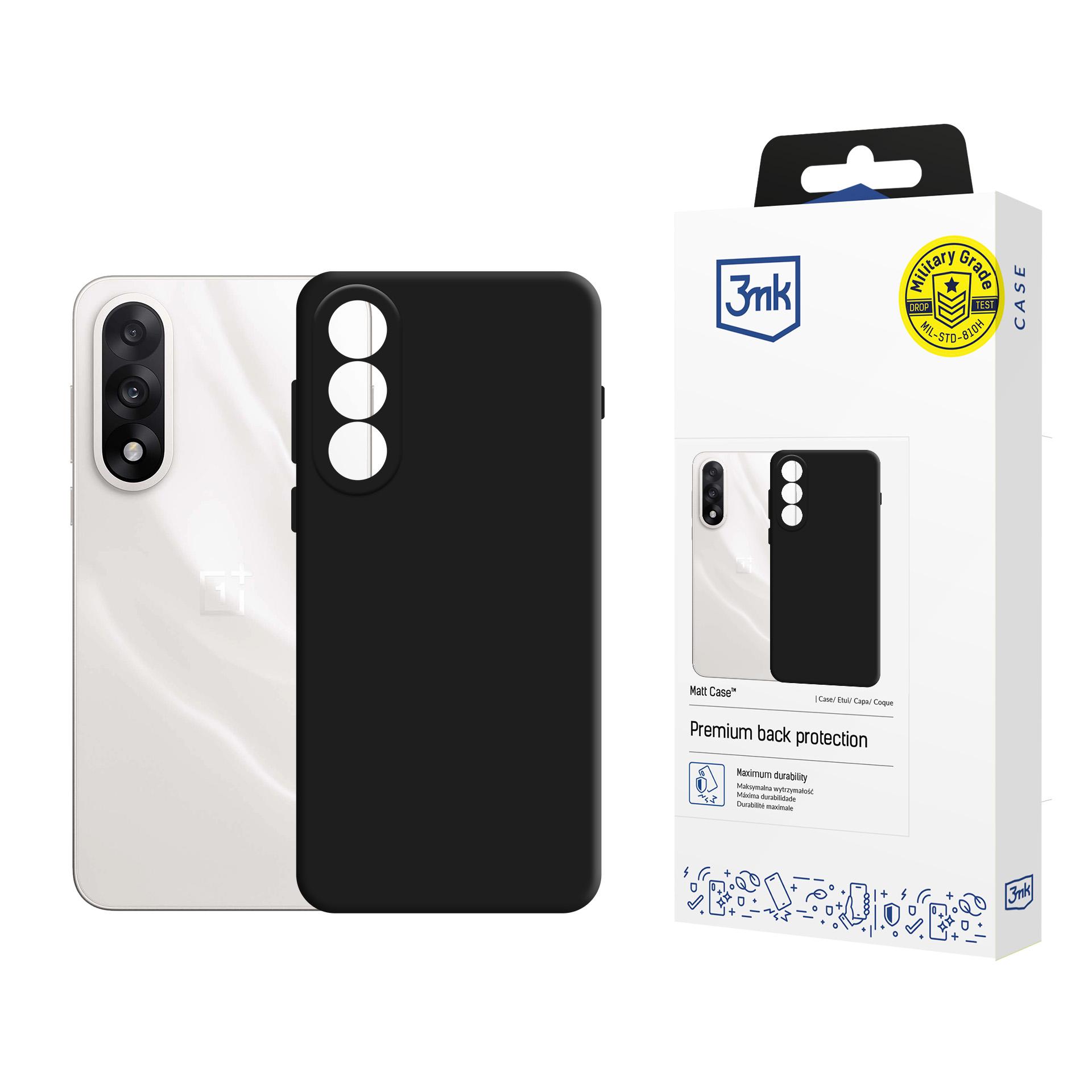 3mk matinės dangos dėklas telefonui OnePlus Nord 5 - matinės juodos spalvos