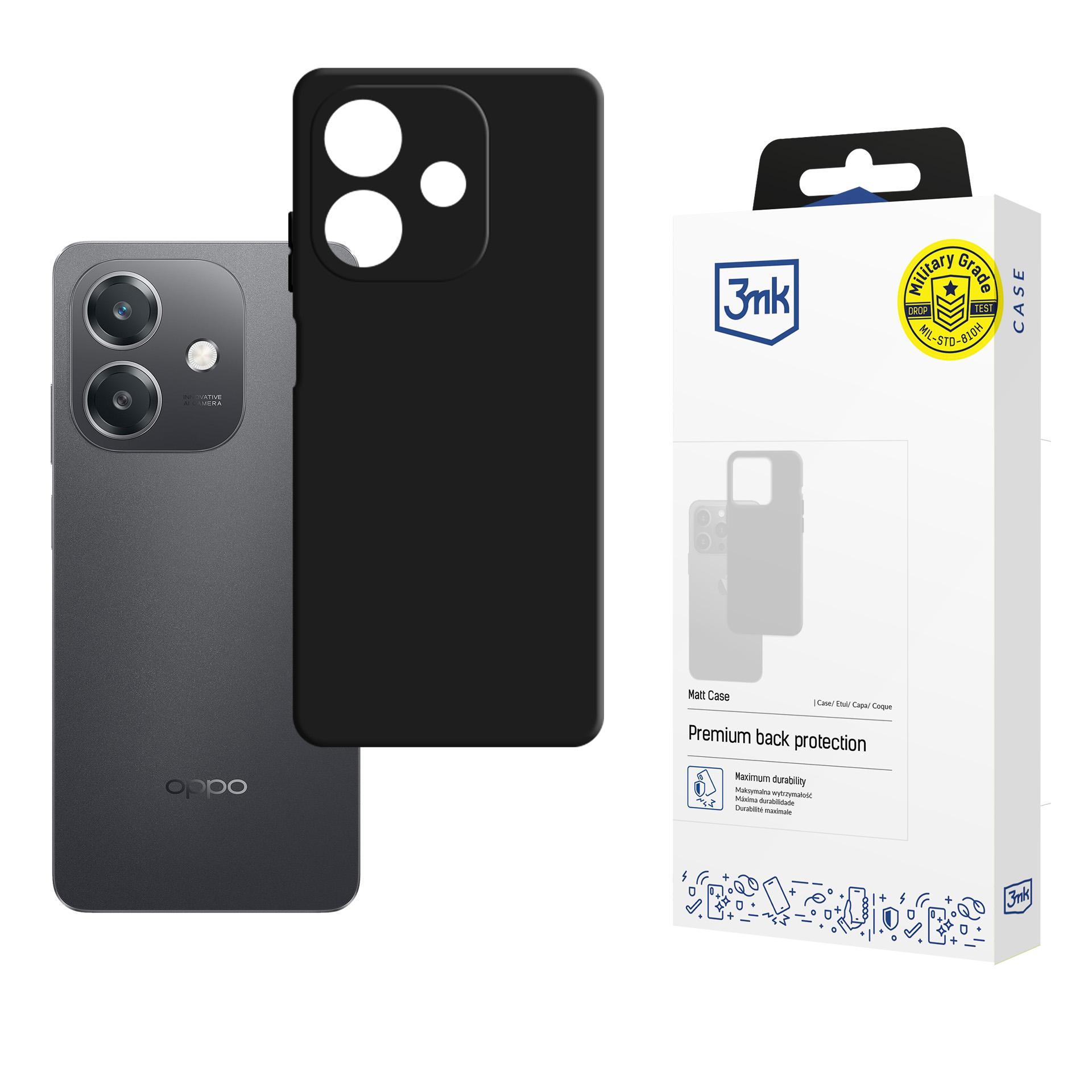 3mk Matt Case dėklas telefonui Oppo A40 / A40M / A3 4G - matinis juodas