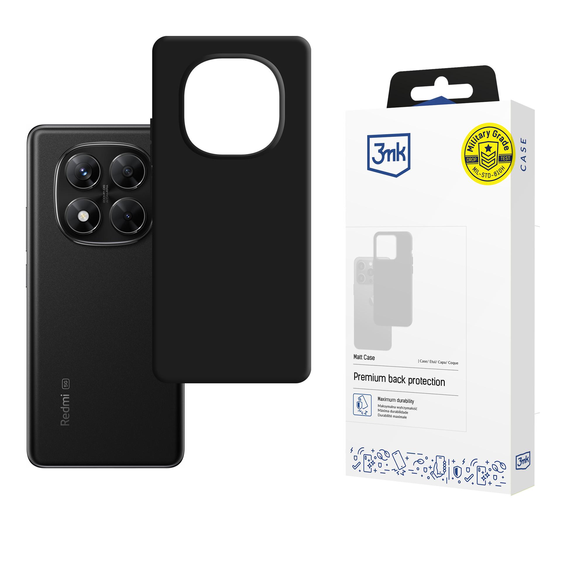 3mk Matt Case Pro для Xiaomi Redmi Note 14 Pro 5G / Poco X7 5G - матовый чёрный
