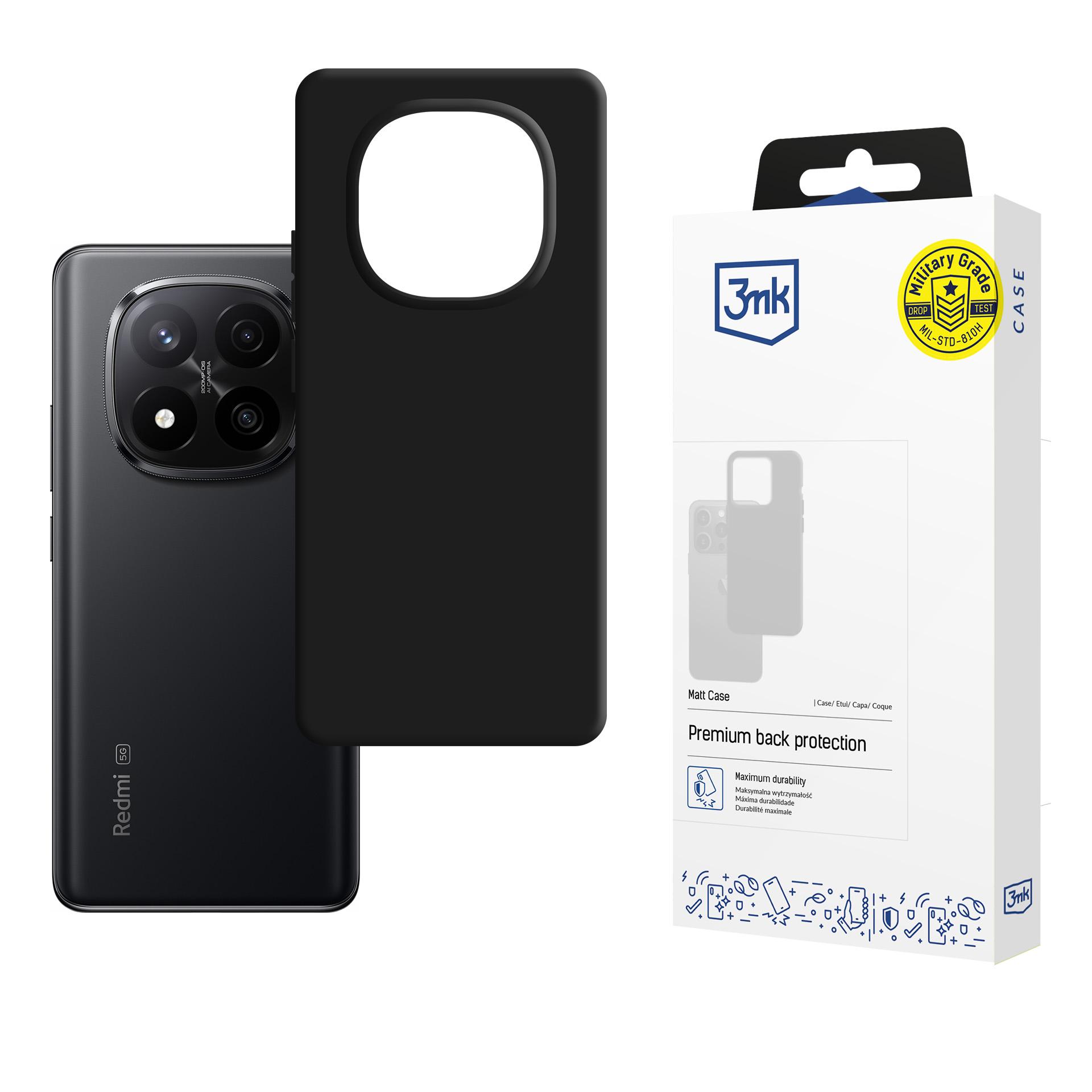 3mk Matt Case Pro dėklas telefonui Xiaomi Redmi Note 14 Pro+ - matinė juoda