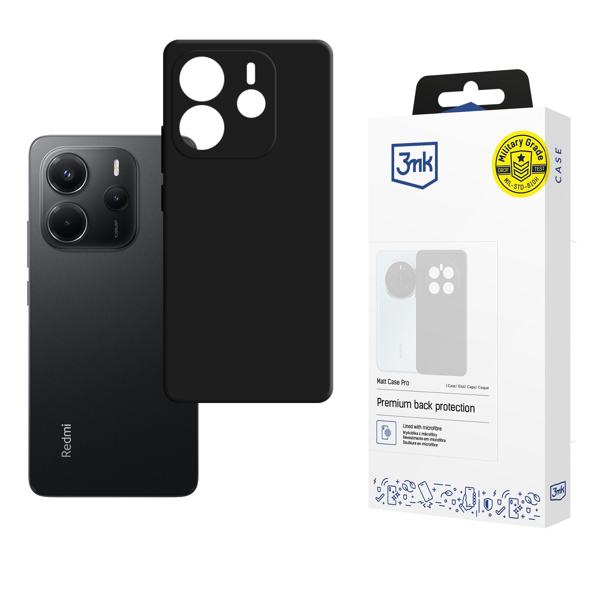 3mk Matt Case Pro Чехол для Xiaomi Redmi Note 14 4G - матовый чёрный