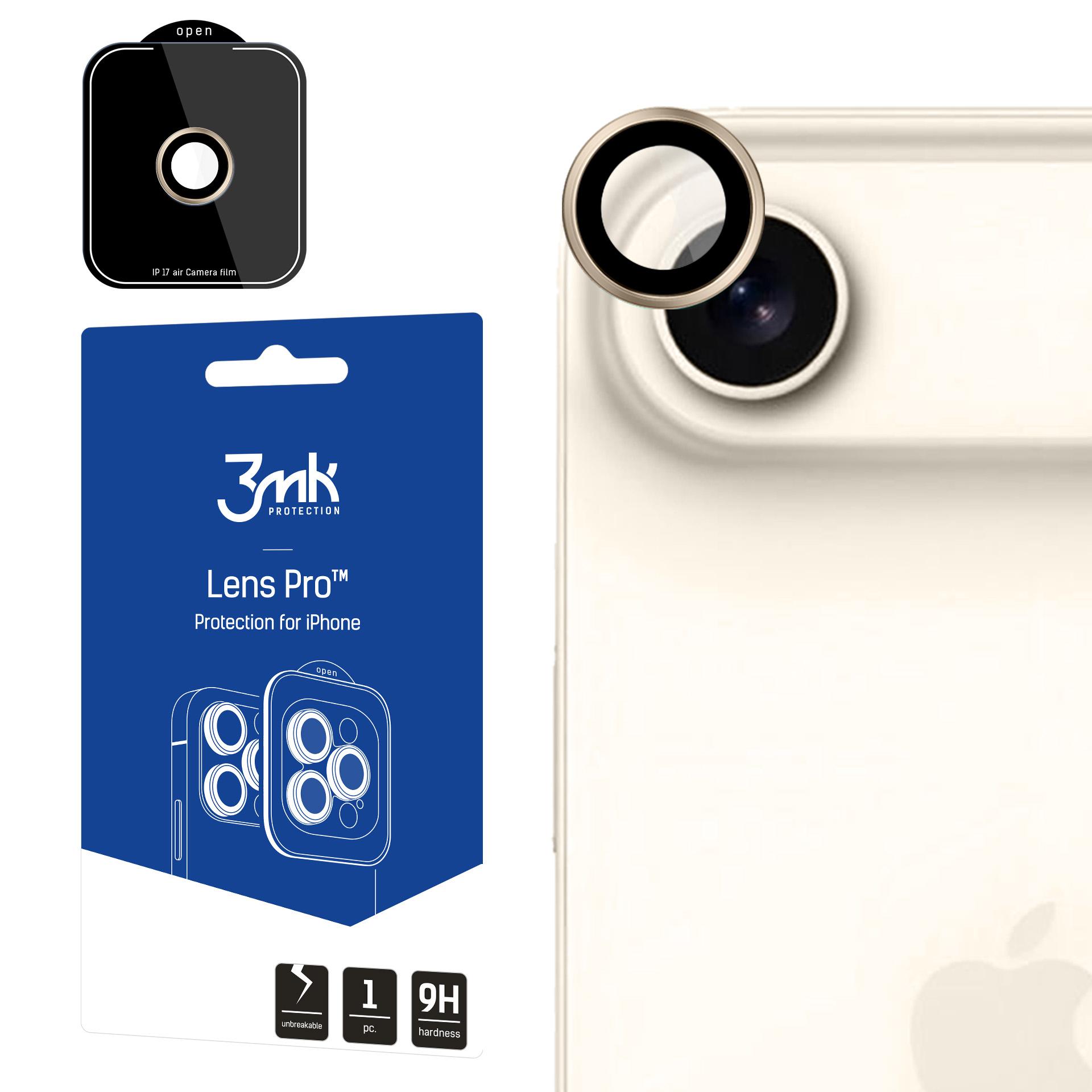 3mk Lens Protection Pro grūdintas stiklas iPhone 17 Air - auksinė