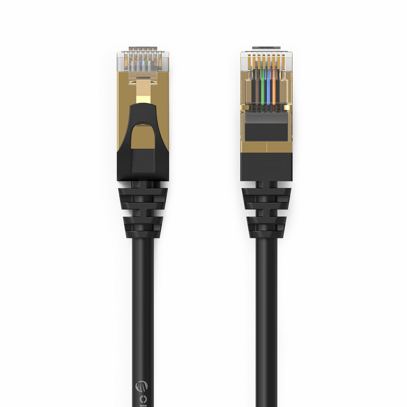 Orico PUG-C7 CAT7 10Gbps RJ45 Ethernet tinklo laidas interneto LAN apvalus 10m - juodas