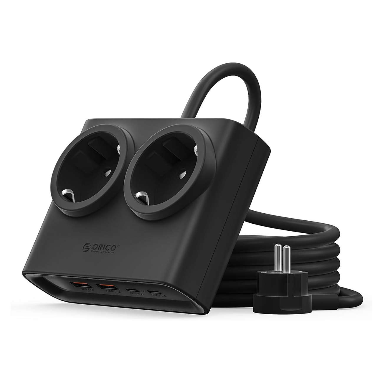 Orico PDC25 25W 6in1 удлинитель 2x AC + 2x USB-A + 2x USB-C - черный