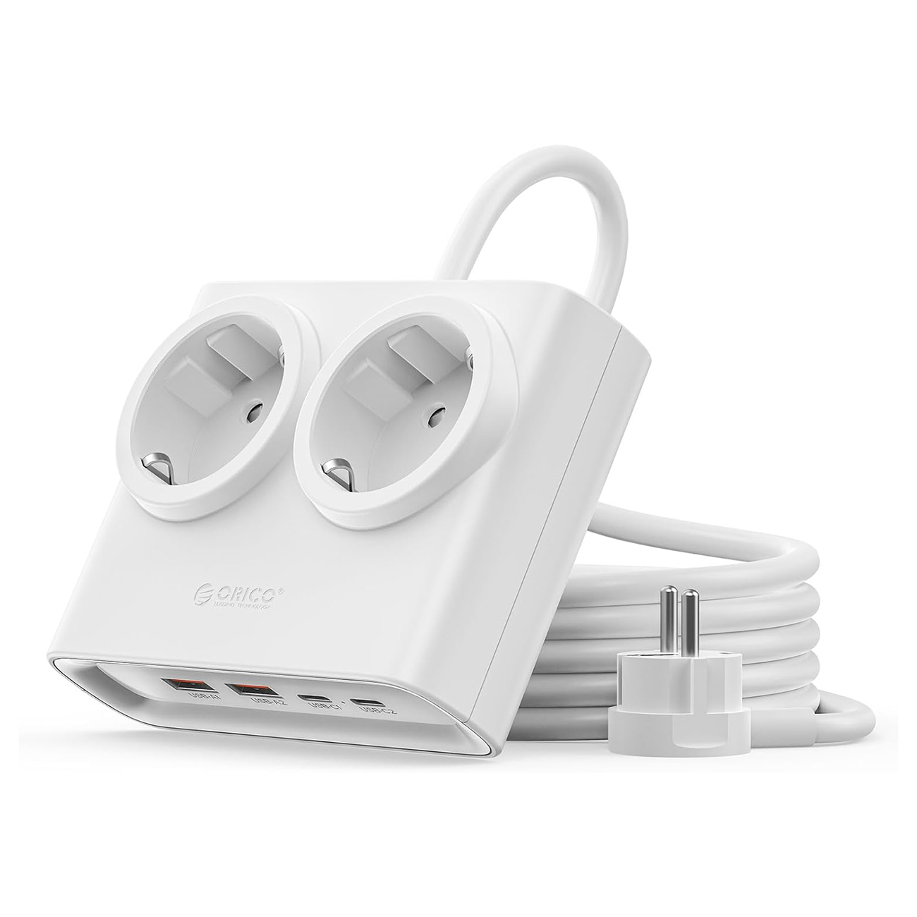 Orico PDC25 25W 6in1 удлинитель 2x AC + 2x USB-A + 2x USB-C - белый