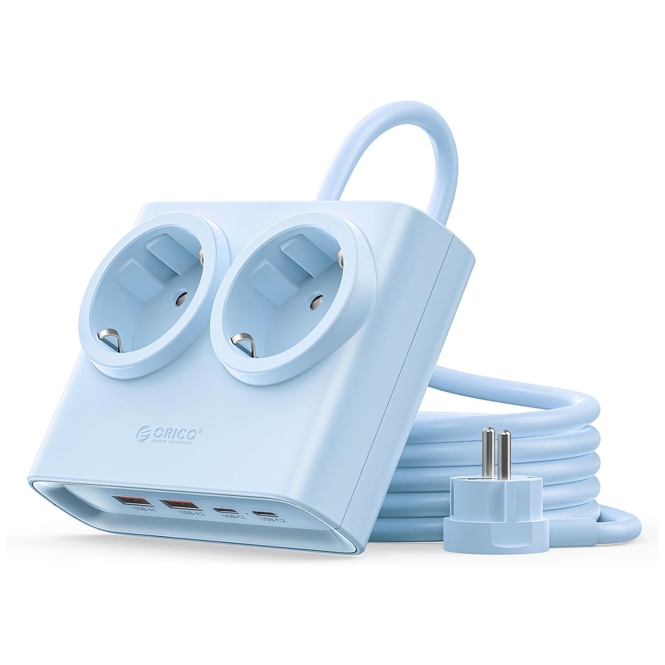 Orico PDC25 25W 6in1 удлинитель 2x AC + 2x USB-A + 2x USB-C - синий