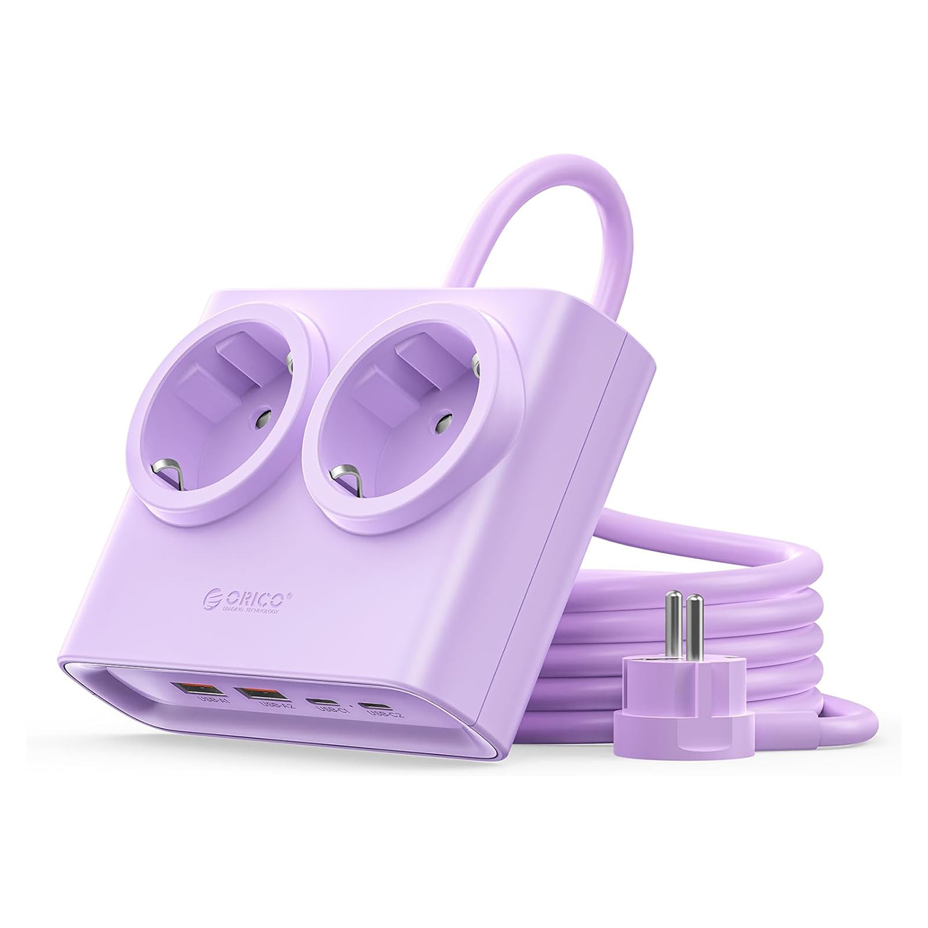 Orico PDC25 25W 6in1 удлинитель 2x AC + 2x USB-A + 2x USB-C - фиолетовый
