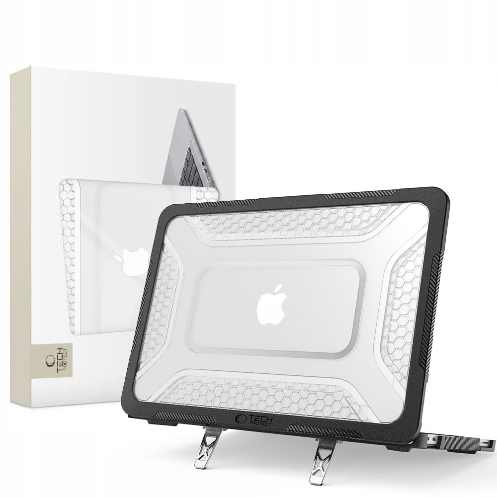 Tech-Protect Kevlar Pro dėklas MacBook Neo 13" 2026 - juodas ir skaidrus