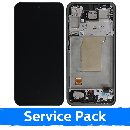 LCD дисплей совместимый Samsung A356 A35 5G с рамкой / Navy / (Service Pack) + С АККУМУЛЯТОРОМ
