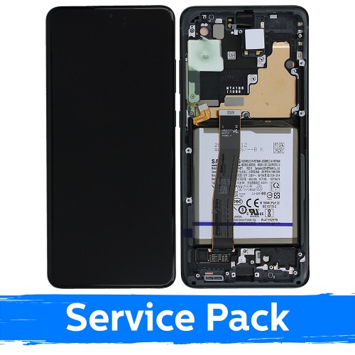 LCD дисплей совместимый Samsung G988 S20 Ultra с рамкой / Cosmic Black / (Service Pack) + С АККУМУЛЯТОРОМ
