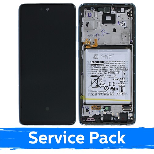 ЖК-дисплей, совместимый с Samsung A525 A52 (A526 A52 5G), в комплекте с рамкой / цвет «Awesome Blue» / (Service Pack) + ВКЛЮЧАЯ АККУМУЛЯТОР