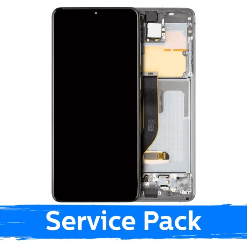 Ekranas skirtas Samsung G985 (G986) S20 Plus su rėmeliu / Cosmic Grey / (Service Pack) +INCLUDING BATTERY