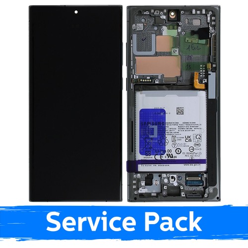 LCD дисплей совместим с Samsung S918 S23 Ultra с рамкой / зеленый / (Service Pack) +С АККУМУЛЯТОРОМ