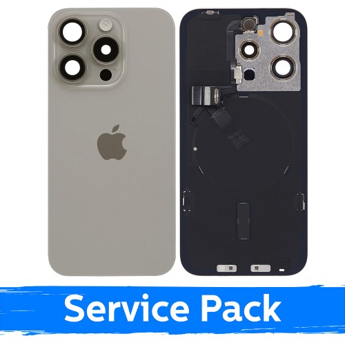 Задняя крышка совместимая с Apple iPhone 15 Pro / Natural Titanium / (Service Pack)