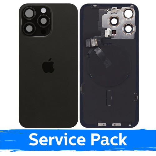 Back Cover Compatible With Apple iPhone 15 Pro Max / Black Titanium / (Service Pack)