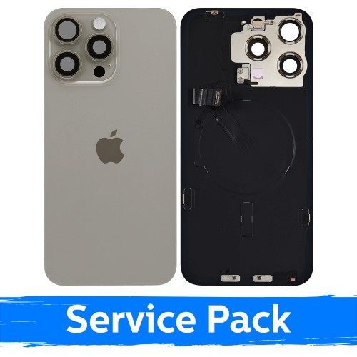 Задняя крышка совместимая с Apple iPhone 15 Pro Max / Natural Titanium / (Service Pack)