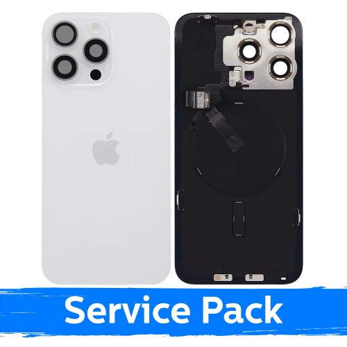 Back Cover Compatible With Apple iPhone 15 Pro Max / White Titanium / (Service Pack)