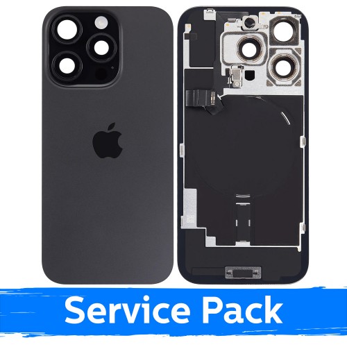 Задняя крышка совместимая с Apple iPhone 16 Pro / Black Titanium / (Service Pack)