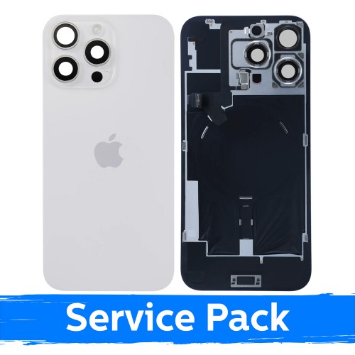 Back Cover Compatible With Apple iPhone 16 Pro Max / White Titanium / (Service Pack)