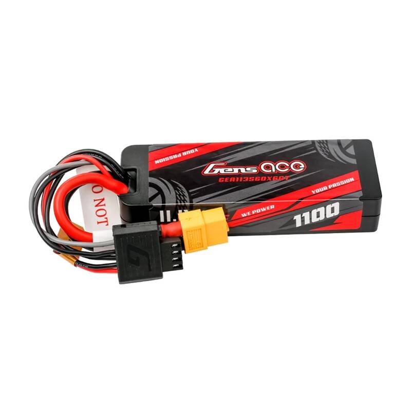 Аккумулятор Lipo Gens ace G-Tech 1100 мА·ч, 11,1 В, 3S1P, 60C, GRP-76 в жестком корпусе с разъемом XT60