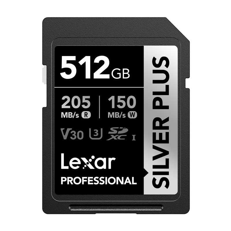„Lexar Professional SILVER PLUS“ SDXC 512 GB atminties kortelė