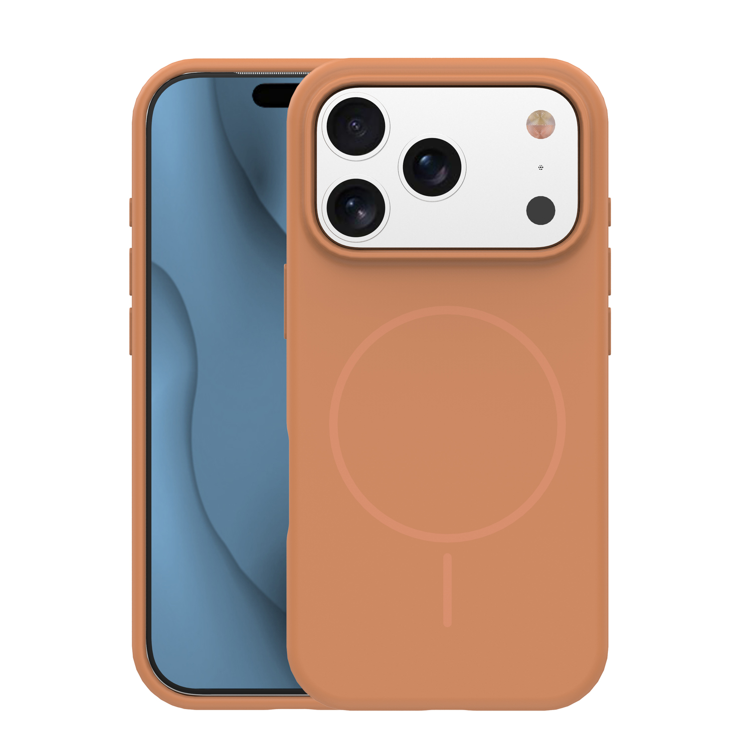 Silicone Thin Mag dėklas iPhone 16 6,1" karamelė
