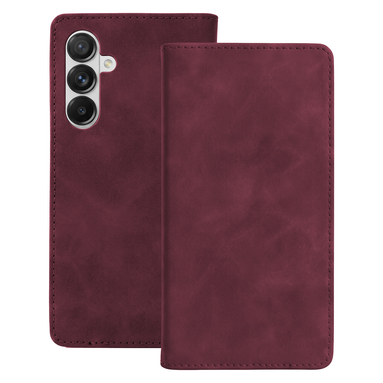 Smart Suede dėklas, skirtas Samsung Galaxy A17 4G / A17 5G / A26 5G, bordo