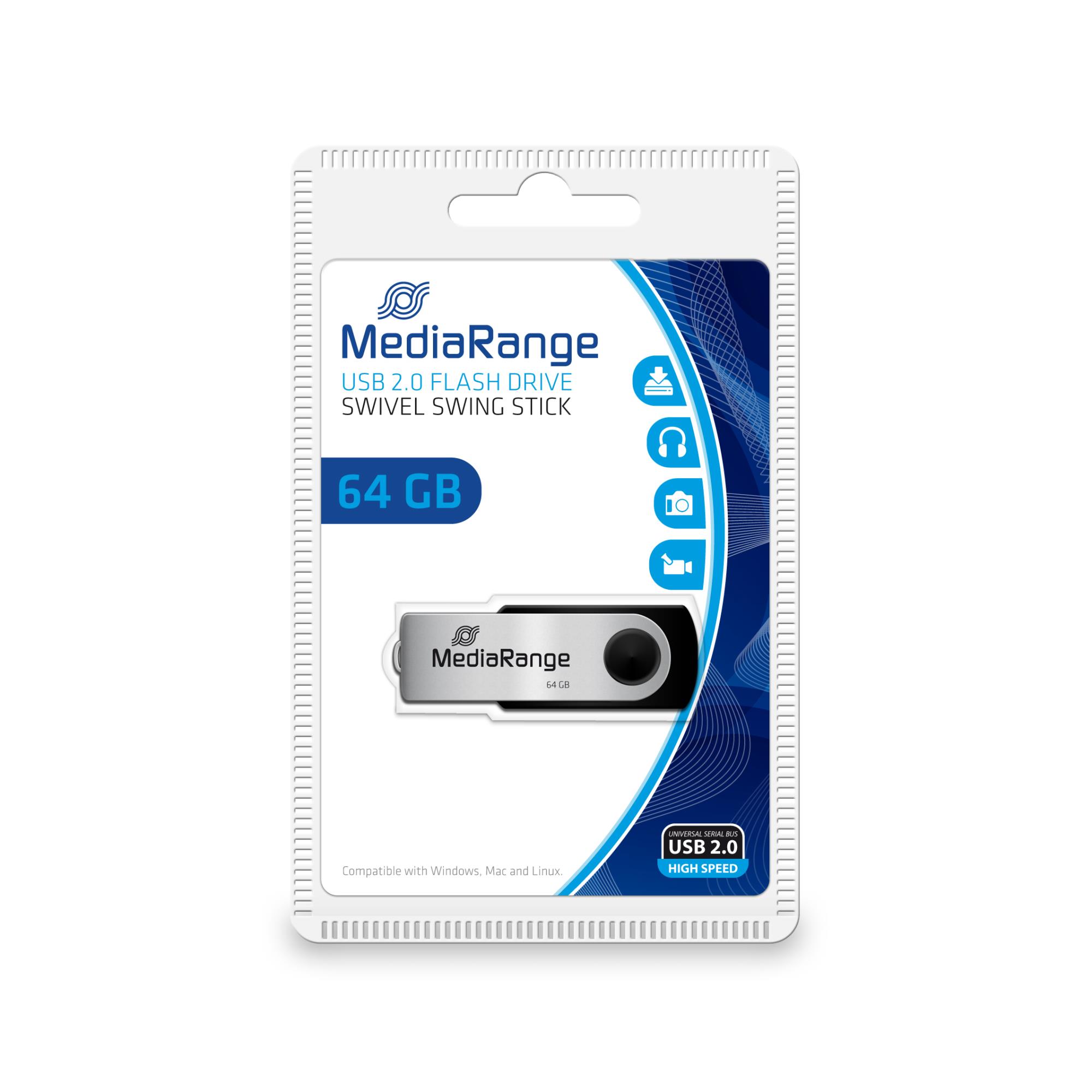Atmintinė MediaRange USB2 64GB