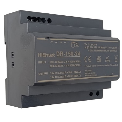 Maitinimo šaltinis 24V, 6.25A, 150W, DIN