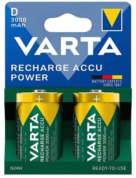 VARTA įkraunamas akumuliatorius R20 (D tipas) 3000mAh Accu Power 2 vnt.