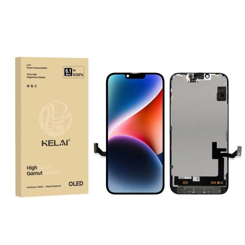 Ekranas Apple iPhone 14 su lietimui jautriu stikliuku, KELAI OEM Soft OLED (Removable IC)