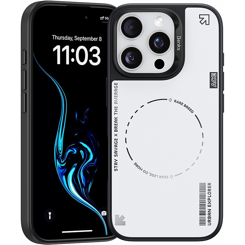 Benks Dynamic Minimalist dėklas telefonui Iphone 16 Pro Max baltas