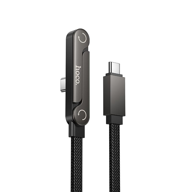 Кабель с креплением USB C на USB C PD 60W Hoco 1,2 m U150 Exquisite черный