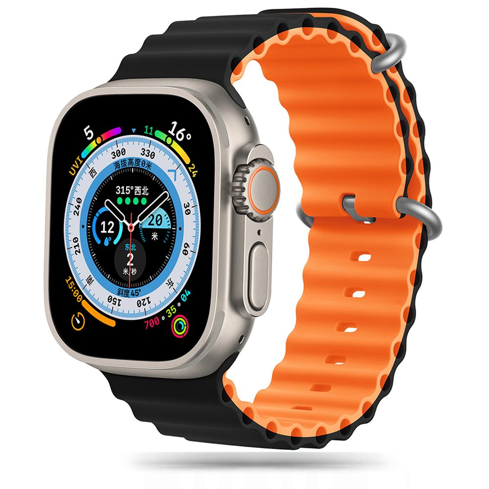 Tech-Protect IconBand Pro dirželis Apple Watch 4/5/6/7/8/9/SE/Ultra 1/2 42/44/45/49 mm oranžinis-juodas