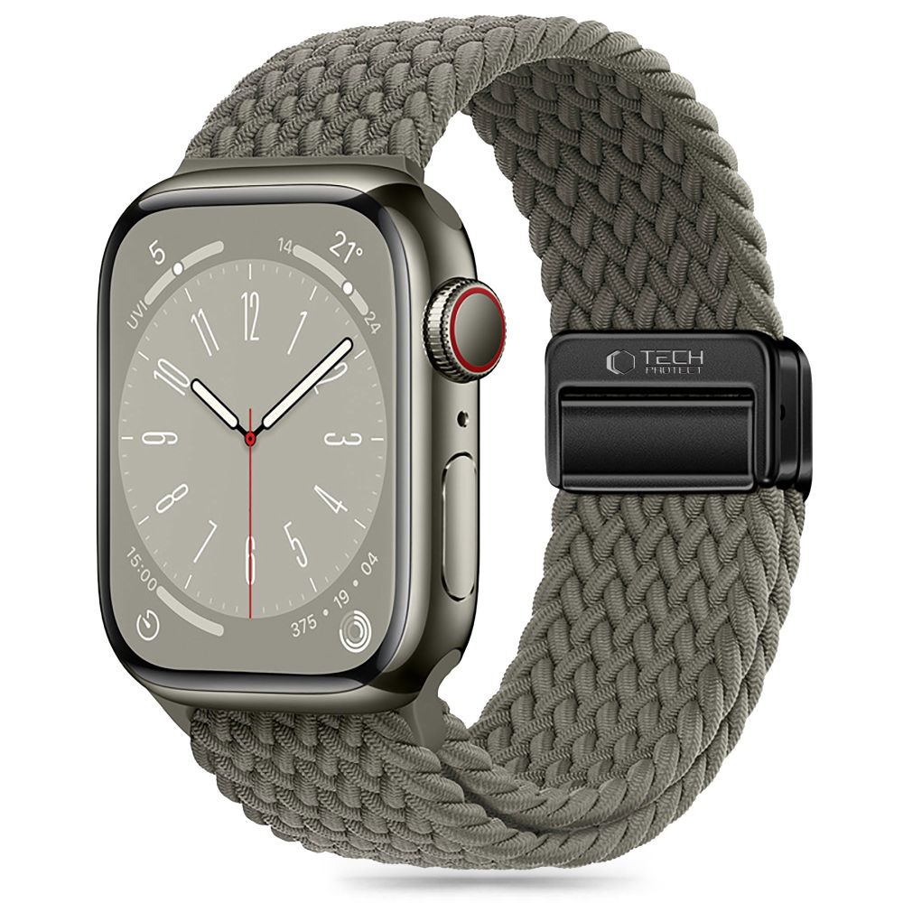 Ремешок Tech-Protect Nylonmag для Apple Watch 4 / 5 / 6 / 7 / 8 / 9 / SE / Ultra 1 / 2 (42 / 44 / 45 / 49 MM) — зеленый