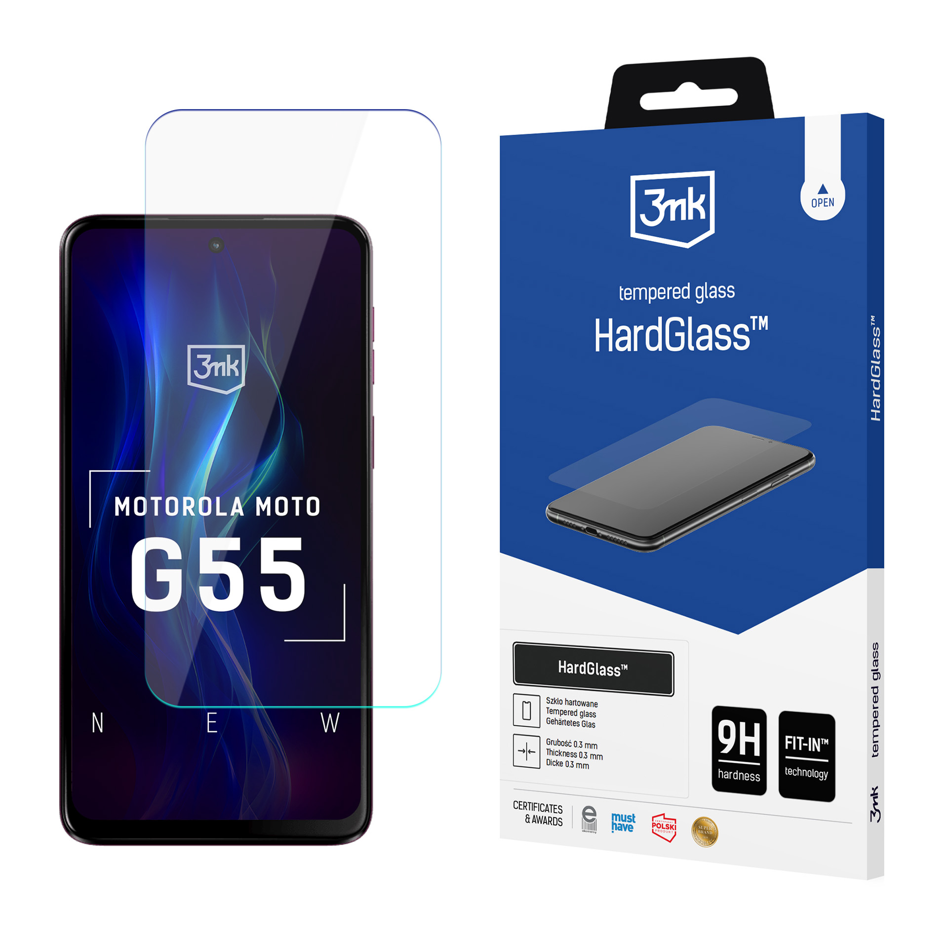 Закалённое стекло 3mk HardGlass для Motorola Moto G55 5G