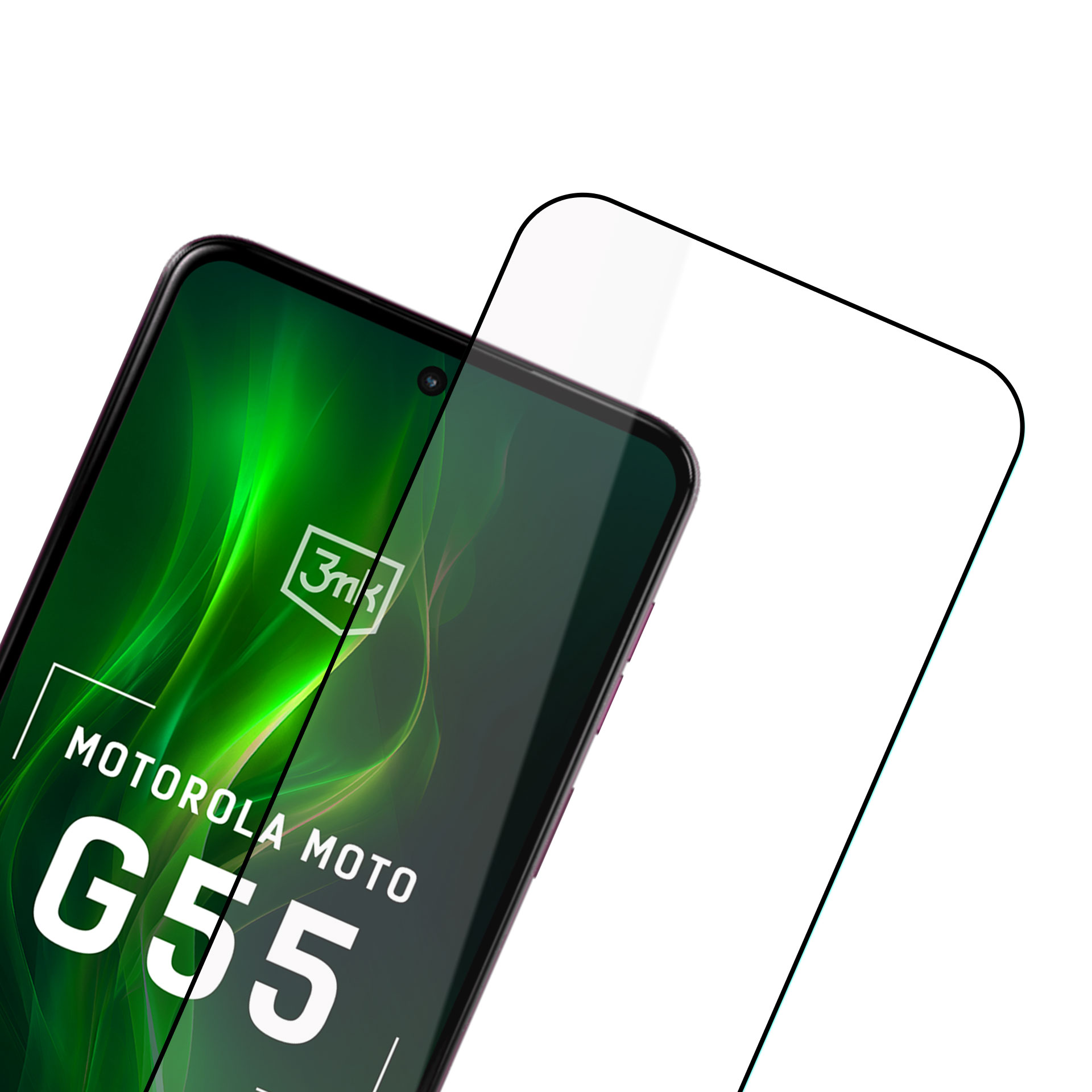 Закалённое стекло 3mk HardGlass Max Lite чёрное для Motorola Moto G55 5G