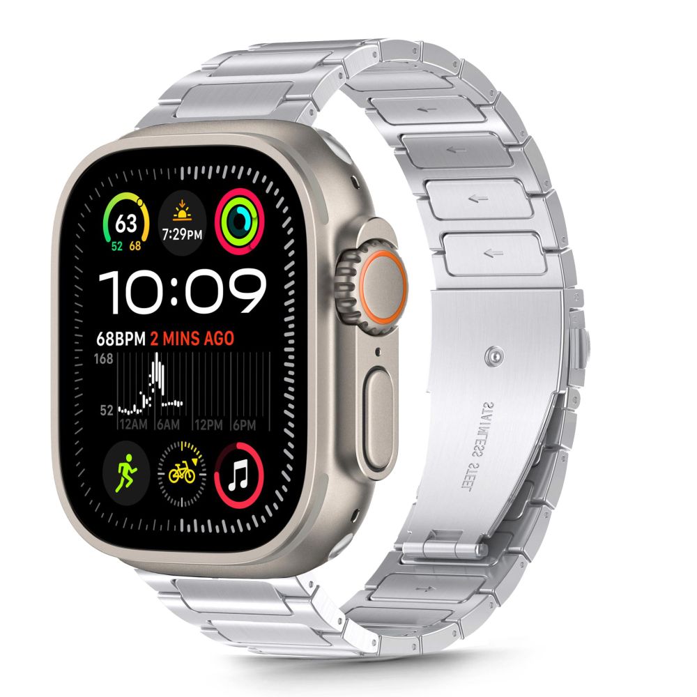Dirželis TECH-PROTECT STAINLESS CLASSIC APPLE WATCH 6 / 7 / 8 / 9 / 10 / SE / ULTRA 1 / 2 (44 / 45 / 46 / 49 MM) sidabrinis