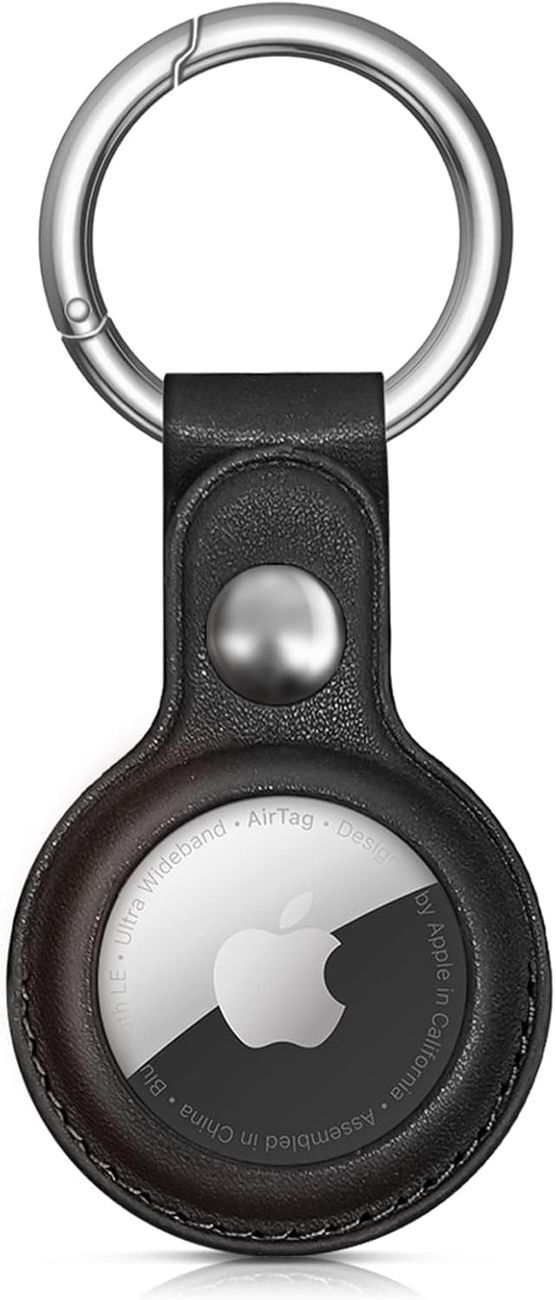 Apple AirTag PU Leather Case - Black