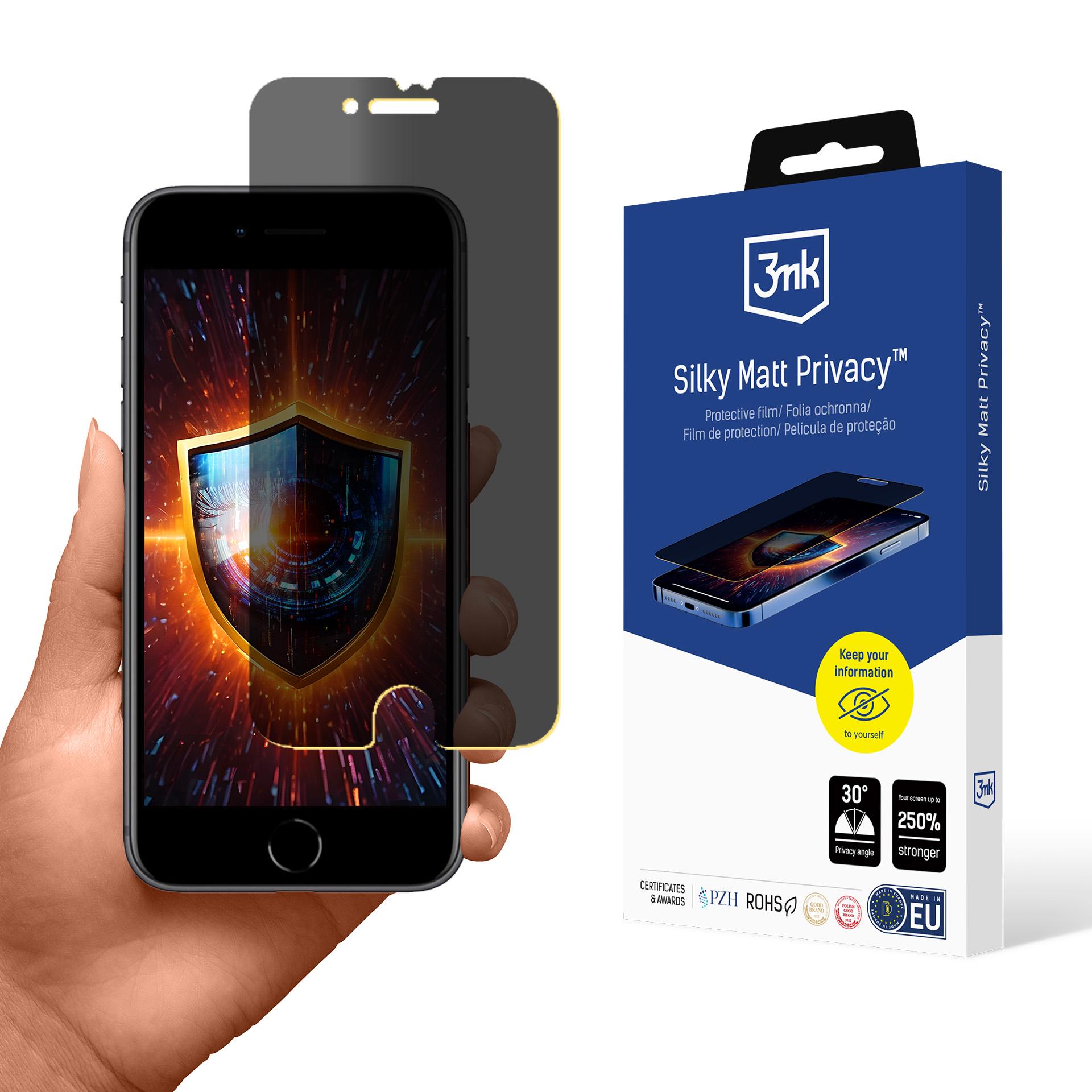 3mk Silky Matt Privacy matinė privatumo ekrano apsauga, skirta Apple iPhone SE 2022