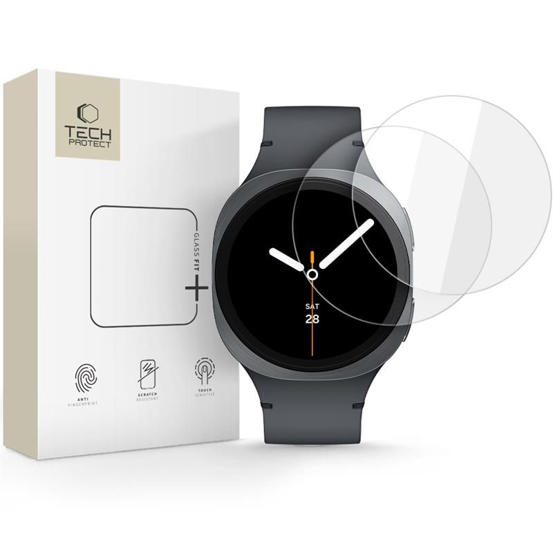 Tech-Protect Glass Fit+ закалённое стекло 2 шт. для Samsung Galaxy Watch 8 44 mm - прозрачное
