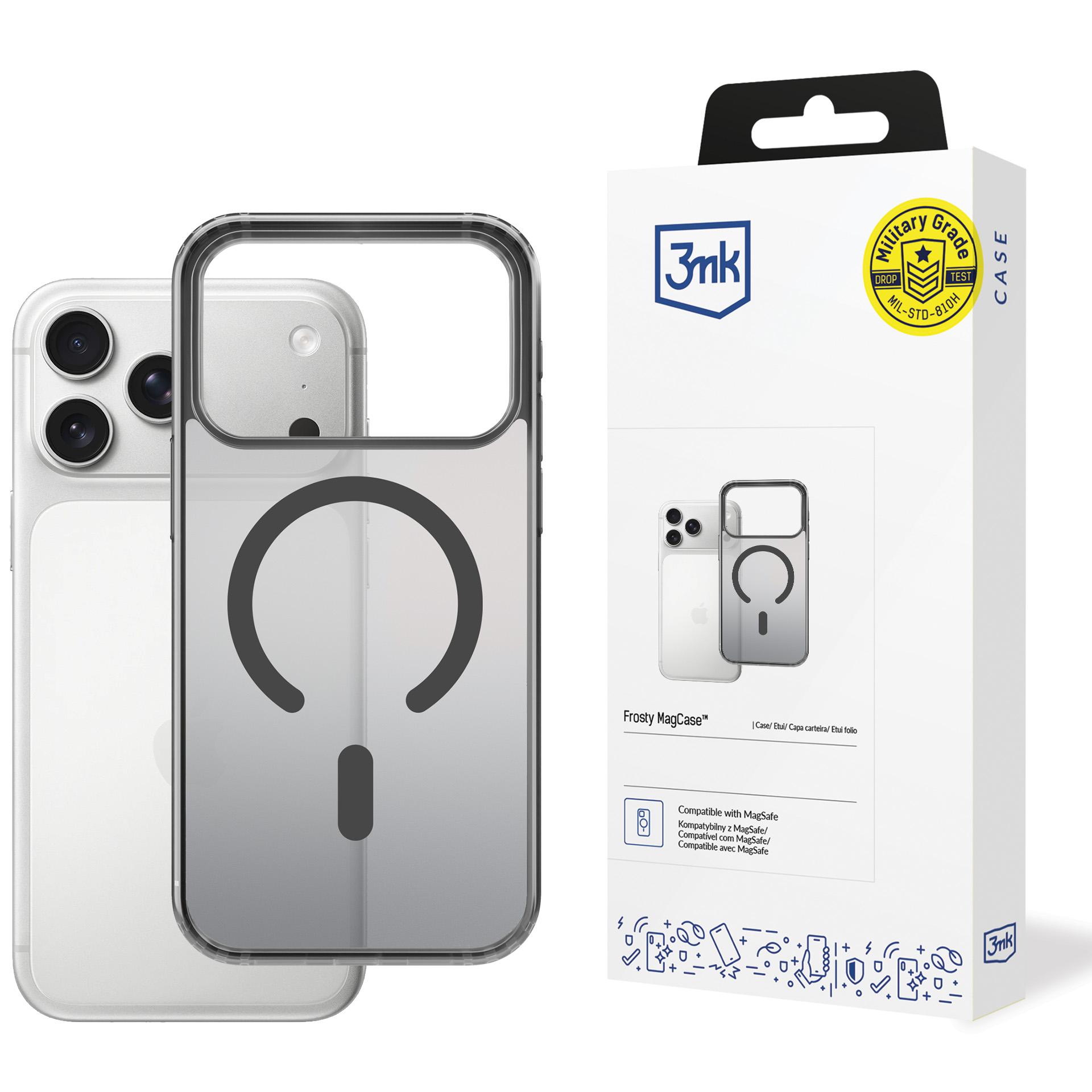 Dėklas 3mk Frosty MagCase Apple iPhone 17 Pro Max juodas