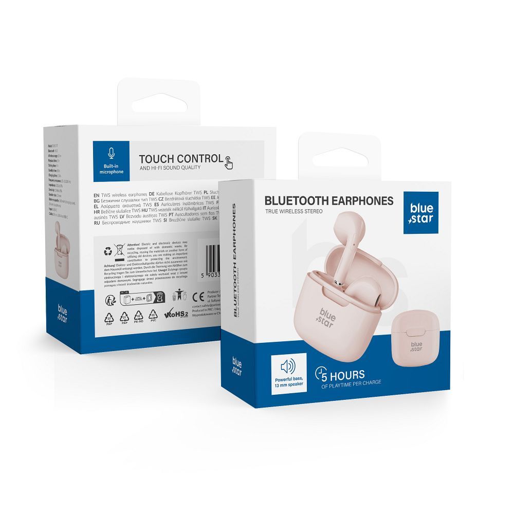Wireless earbuds Blue Star FI7 TWS powder pink