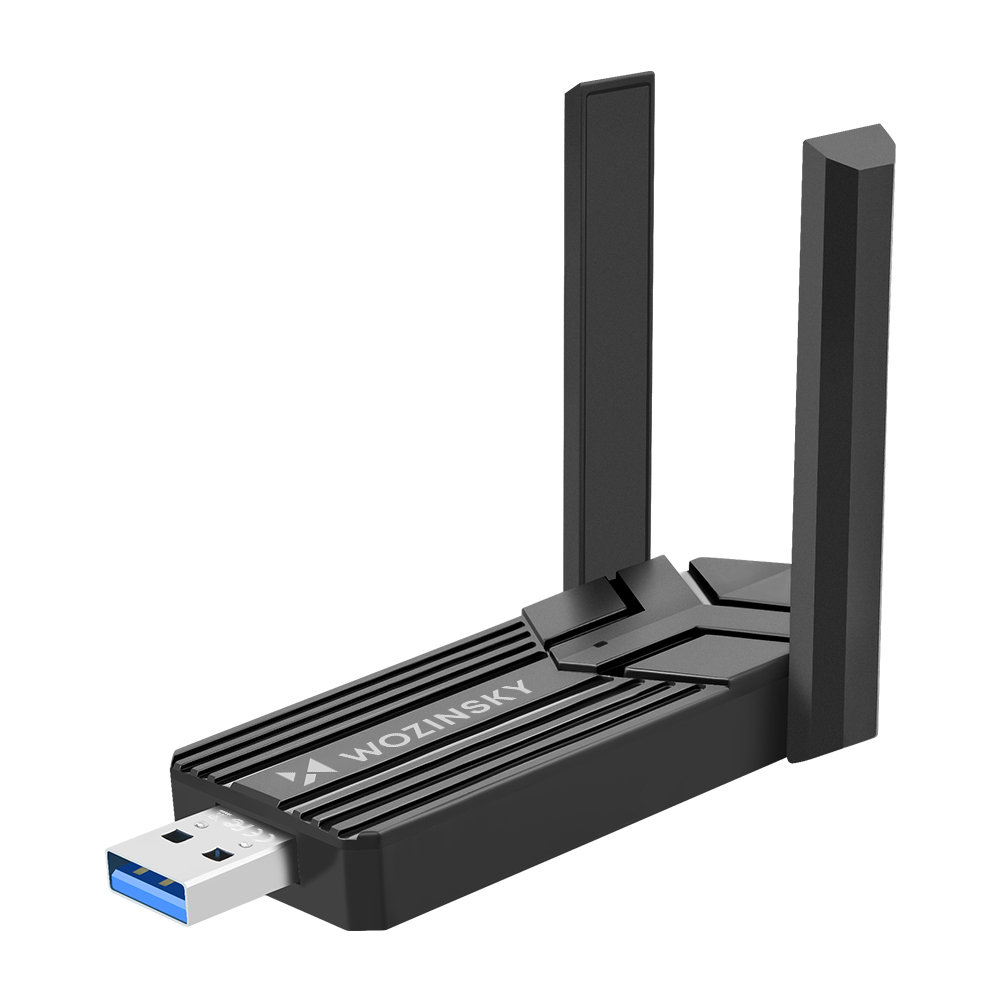 Wozinsky WAX-1800 dviejų dažnių juostų belaidis USB 3.0 WiFi 6 adapteris - juodas
